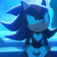 official artork of shadow the hedgehog in the space colony arc