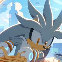 official artork of silver the hedgehog making a pie