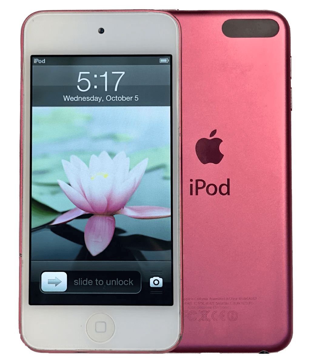 a photo of a pink ipod touch 5th gen