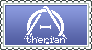 The symbol for Therians with the Text Therian displayed on a blue background