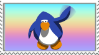 the default blue club penguin model waving