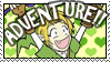 a stylized gif of link with his arms up smiling with the text; ADVENTURE!!