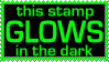 this stamp GLOWS in the dark