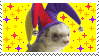 a ferret with a jester hat on