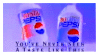 A gif of two clear pepsi bottles with the text youve never seen a taste like this