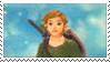 a gif of skyward sword link staring foward infront of the sky