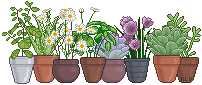 A gif of pixelated plants