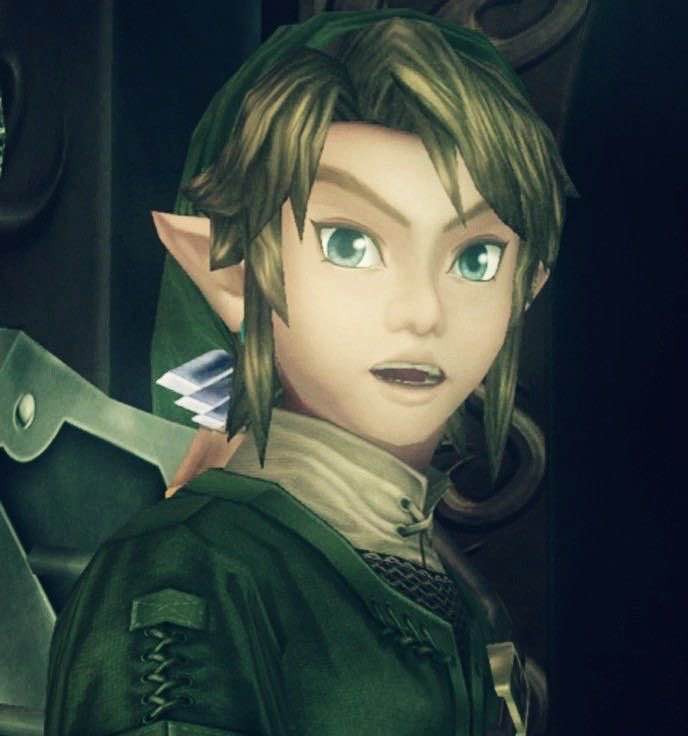 A bust screenshot of link from twilight with his mouth open