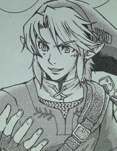 A twilight princess manga panel of link talking