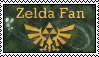 a picture with the hylian crest and the text zelda fans on a dark green background