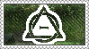The Theta Delta, a symbol for Therians, on a dark green textured background